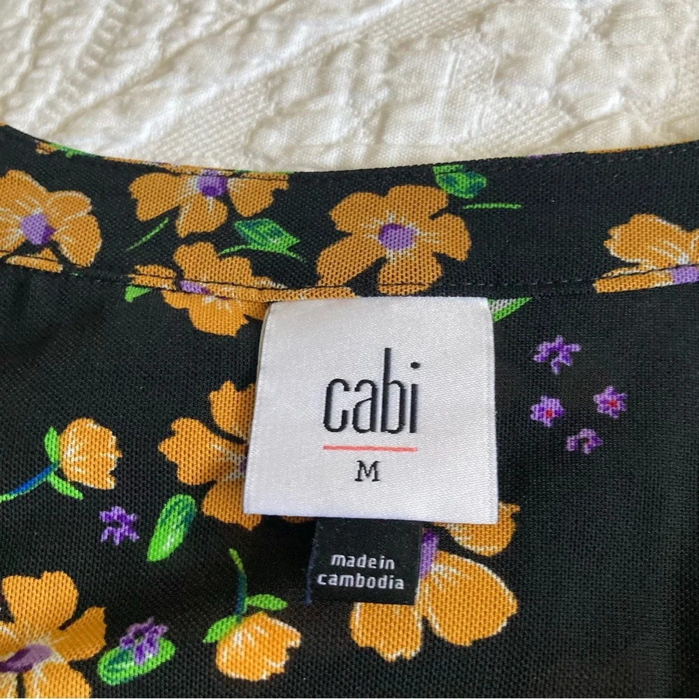 CAbi debut fiesta floral wrap dress romantic wedding guest spring summer size M - Picture 7 of 14